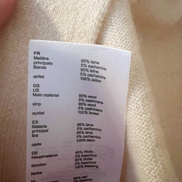 Maje ecru sleeveless cashmere/wool tieback vest Sz 3 (L) - Picture 5 of 5